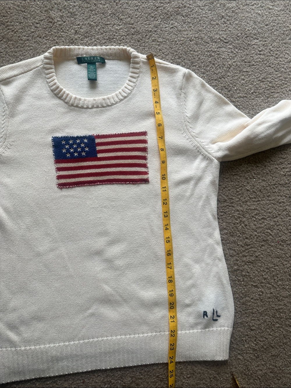 Cream Lauren Ralph Lauren Sweater XL - Picture 6 of 6